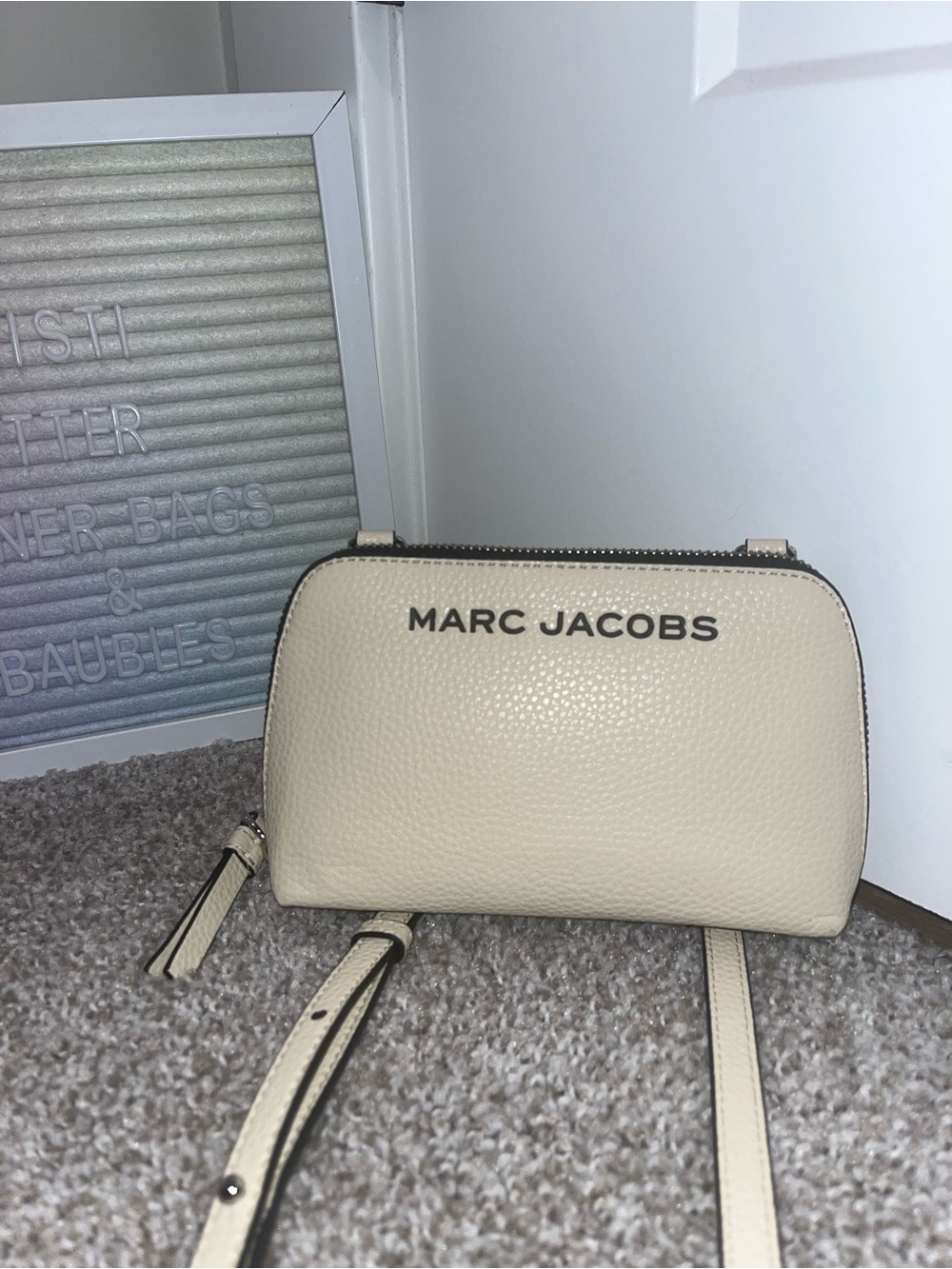 Marc Jacobs Mini Leather Crossbody in Marshmallow